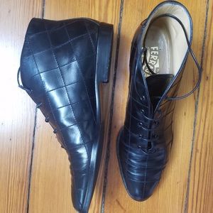 Salvatore Ferragamo Black Leather Ankle Boots